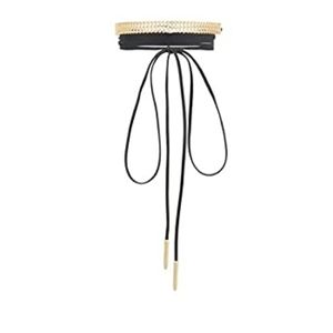 LYDELL NYC wrap choker gold suede